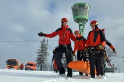 Hasiči – lezci absolvovali výcvik na vodojemu ve Velké Polomi
